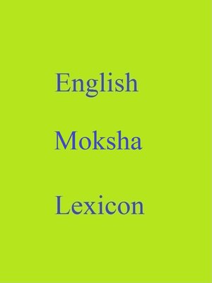 cover image of English Moksha Lexicon
